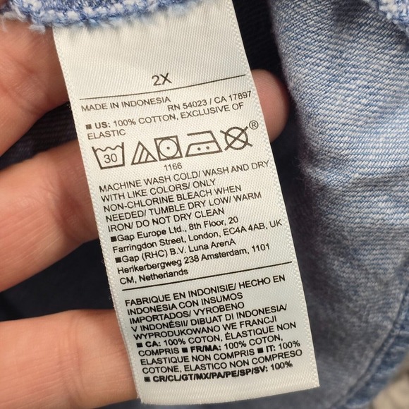 Old Navy Shirt Womens 2X Blue Long Sleeve Denim Cotton Cowgirl Boho‎ Peasant - Picture 6 of 12